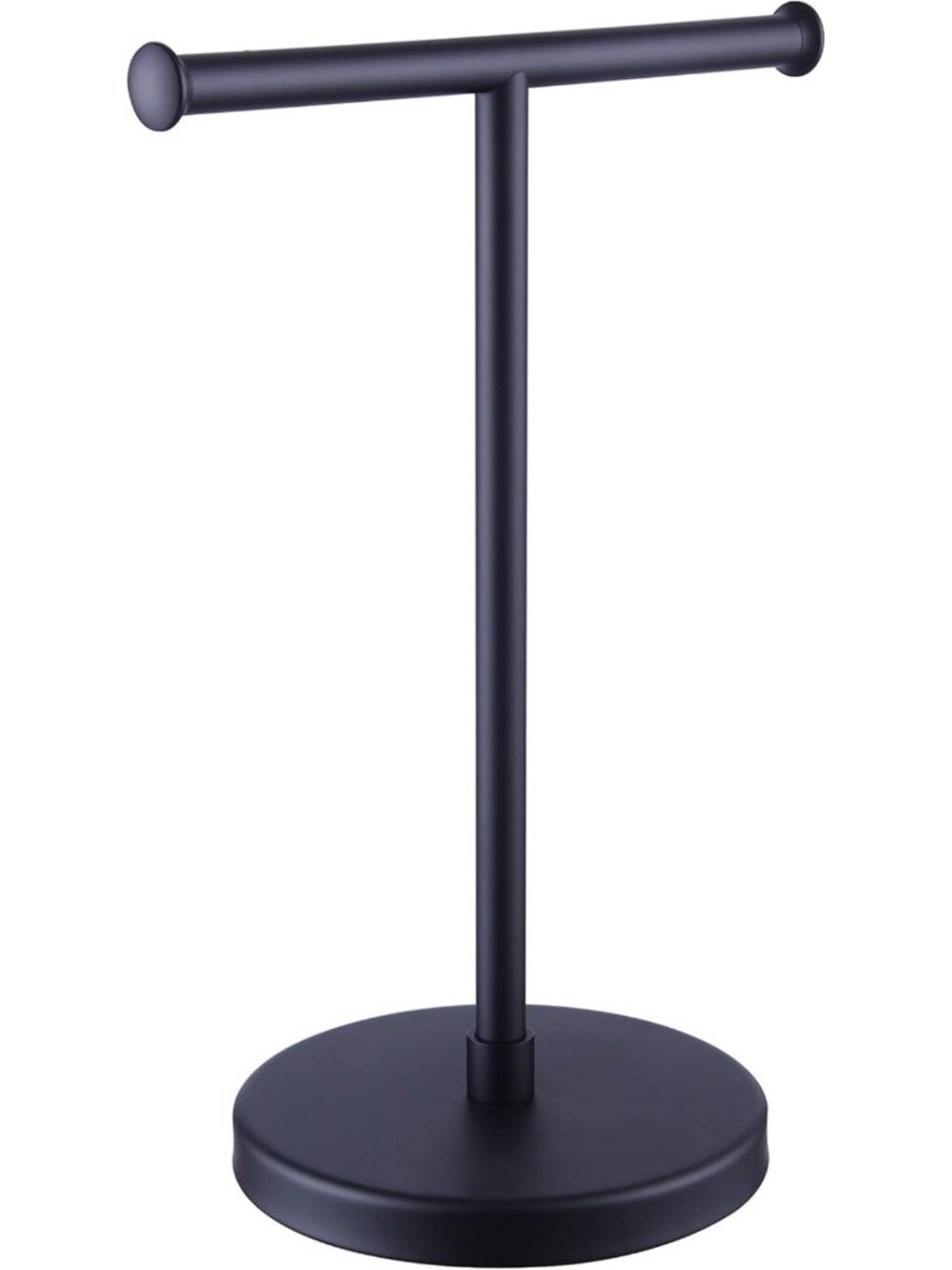Matte Black Stainless Steel Hand Towel Holder Tree Rack for Bathroom Countertop